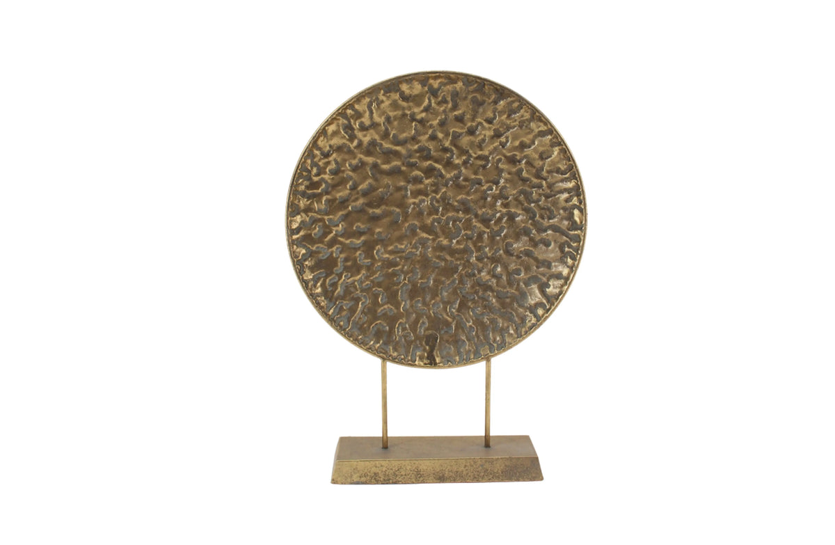 Round Pressed Gold Table Decor - Gold