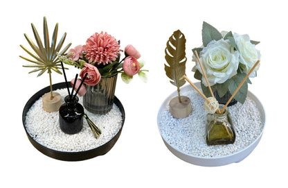 Bloom Flower Tray & Fragrance Diffuser Set - Black - Image 2