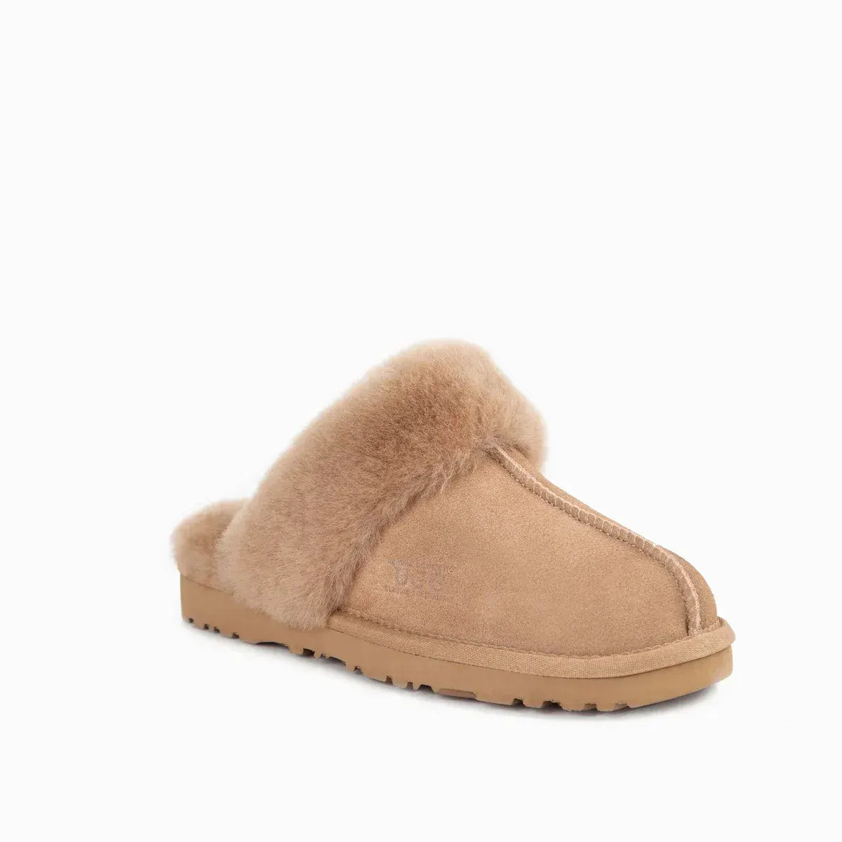 Ugg Slippers Premium Australia Sheepskin Unisex Scuffette Suede (Unisex Cow Suede) (BRONZE, EU43)