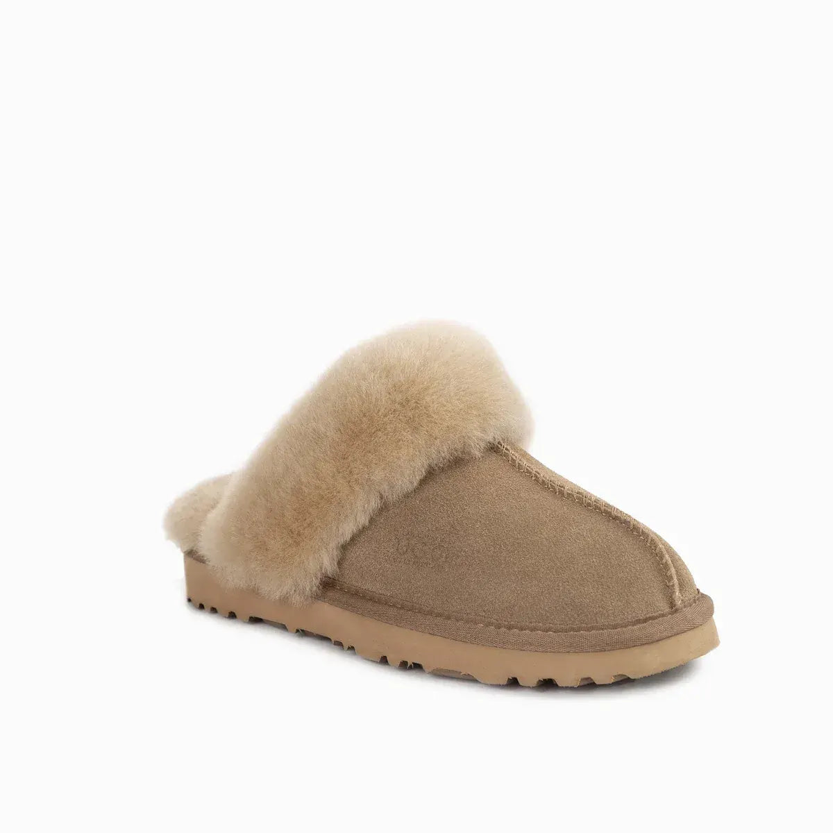 Ugg Slippers Premium Australia Sheepskin Unisex Scuffette Suede (Unisex Cow Suede) (OLIVE, EU37)