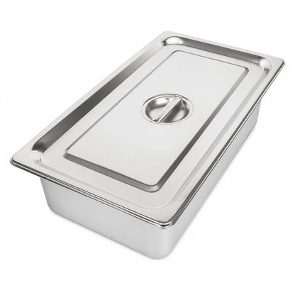 Commercial Stainless Steel GN 1/1 100mm Deep Gastronorm Bain Marie Buffet Steam Table Food Pan with Lid