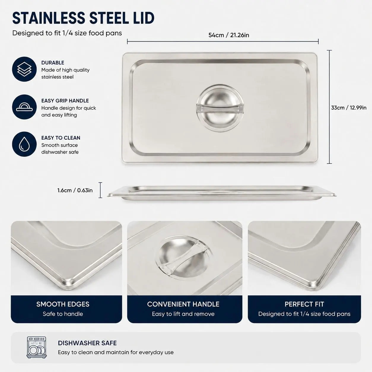 Commercial Stainless Steel GN 1/1 100mm Deep Gastronorm Bain Marie Buffet Steam Table Food Pan with Lid - Image 8