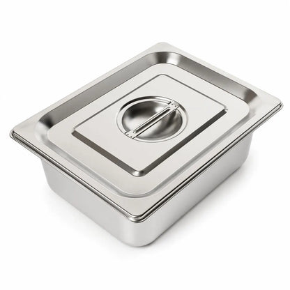Commercial Stainless Steel GN 1/2 100mm Deep Gastronorm Bain Marie Buffet Steam Table Food Pan with Lid