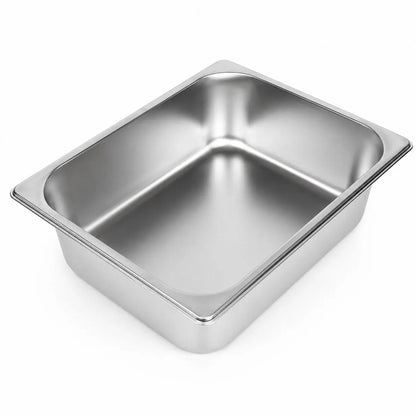 Commercial Stainless Steel GN 1/2 100mm Deep Gastronorm Bain Marie Buffet Steam Table Food Pan with Lid - Image 2