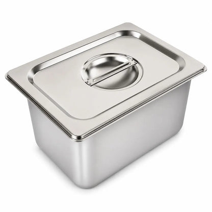 Commercial Stainless Steel GN 1/2 150mm Deep Gastronorm Bain Marie Buffet Steam Table Food Pan - Image 4