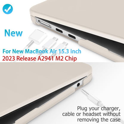 15 inch Air 2023 MacBook Air Matte Case  A2941 M2 Chip Hard Shell Case Keyboard Cover Grey - Image 2
