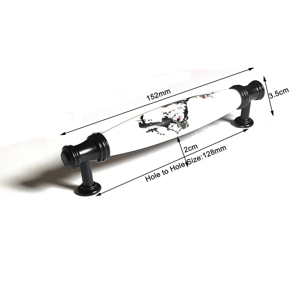 Ceramics Kitchen Cabinet Handles Bar Drawer Handle Pull black 96mm - Image 4