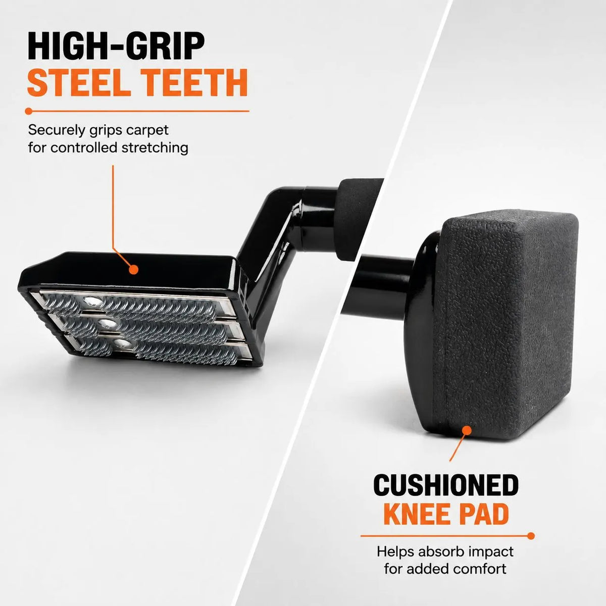Carpet Knee Kicker Installation Tool with Steel Gripping Teeth & Foam Handle - Image 3