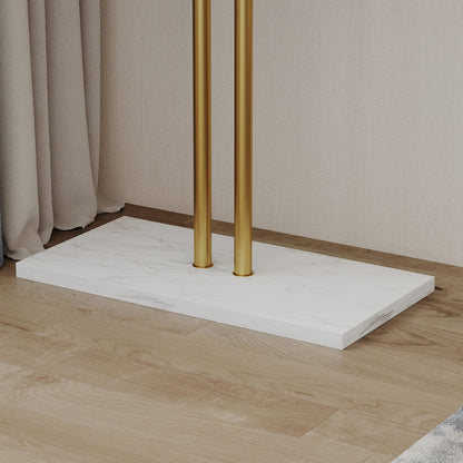 Metal Coat Rack Marble Base Hooks Clothes Coats Bag Tree Hat Display Hanger Stand Organiser 2 Pole - Image 8