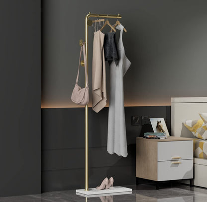 Metal Coat Rack Marble Base Hooks Clothes Coats Bag Tree Hat Display Hanger Stand Organiser - Image 5