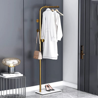 Metal Coat Rack Marble Base Hooks Clothes Coats Bag Tree Hat Display Hanger Stand Organiser - Image 7