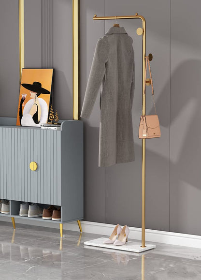Metal Coat Rack Marble Base Hooks Clothes Coats Bag Tree Hat Display Hanger Stand Organiser - Image 8