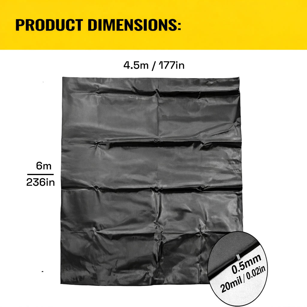 Heavy Duty 0.5mm HDPE Pond Liner Waterproof Sheet 4.5m x 6m for Garden & Fish Ponds - Image 4