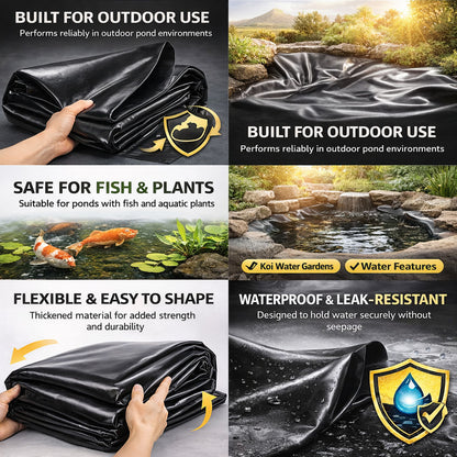 Heavy Duty 0.5mm HDPE Pond Liner Waterproof Sheet 4.5m x 6m for Garden & Fish Ponds - Image 5