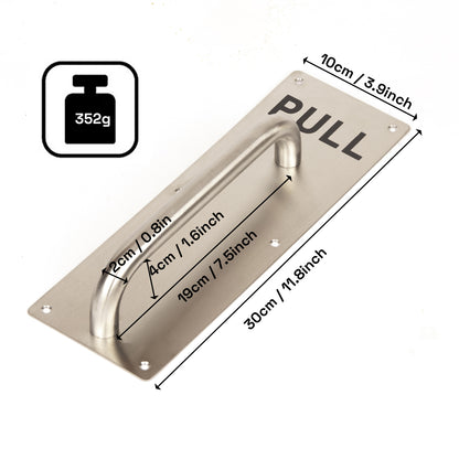 304 Stainless Steel  Commercial Door Pull Push Handle Plate Set for Bathrooms, Stairwell Fire Doors etc - Image 2