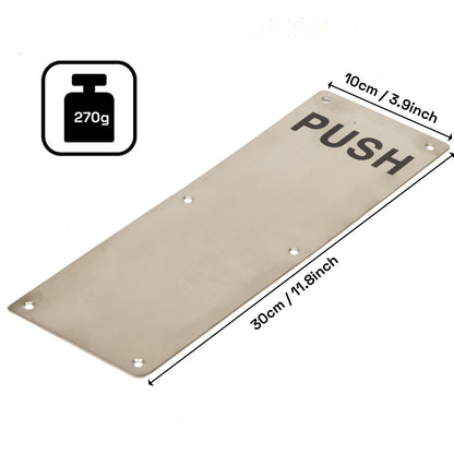 304 Stainless Steel  Commercial Door Pull Push Handle Plate Set for Bathrooms, Stairwell Fire Doors etc - Image 5