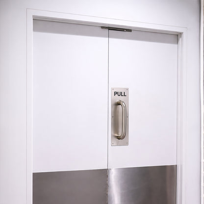 304 Stainless Steel  Commercial Door Pull Push Handle Plate Set for Bathrooms, Stairwell Fire Doors etc - Image 6