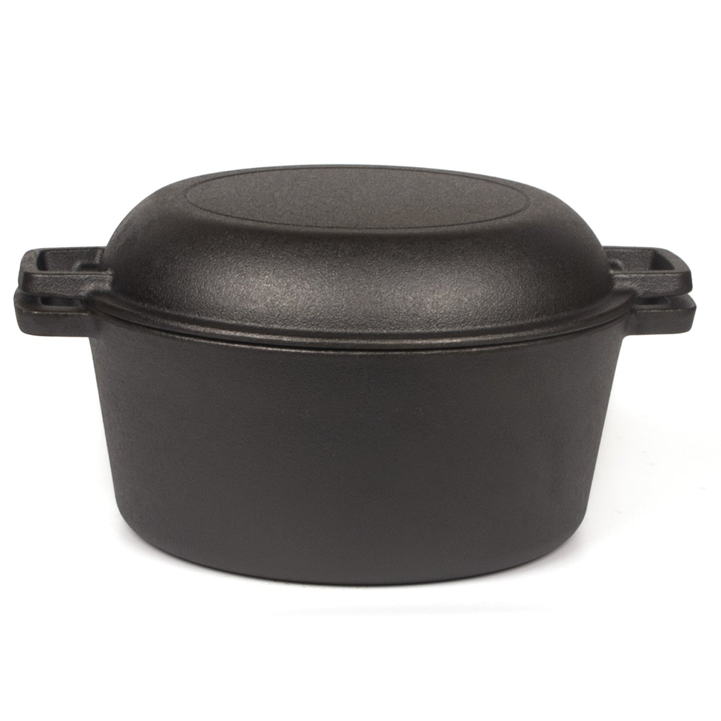 26cm 2-in-1 Cast Iron Dutch Oven & Skillet Set  Pre-Seasoned Dual-Use Pot with Lid Fry Pan, Durable & Versatile Cookware - Image 3