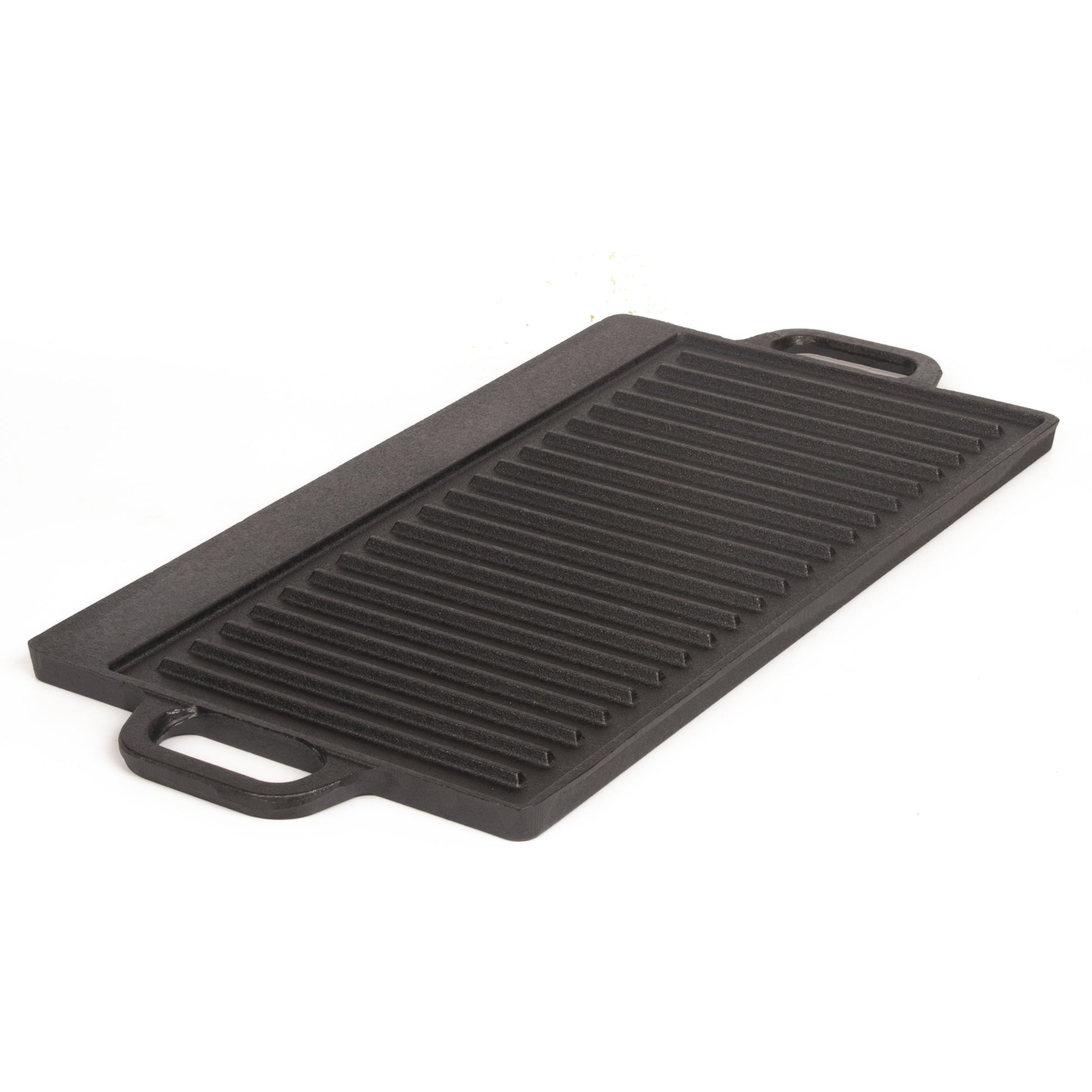 40 cm Reversible Cast Iron Grill & Griddle -Dual-Sided (Flat & Ribbed), Pre-Seasoned, Handles, for Stove-Top & Outdoor Use - Image 5
