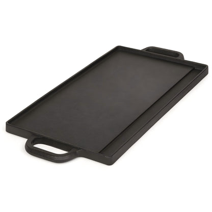 50 cm Reversible Cast Iron Grill & Griddle -Dual-Sided (Flat & Ribbed), Pre-Seasoned, Handles, for Stove-Top & Outdoor Use - Image 6