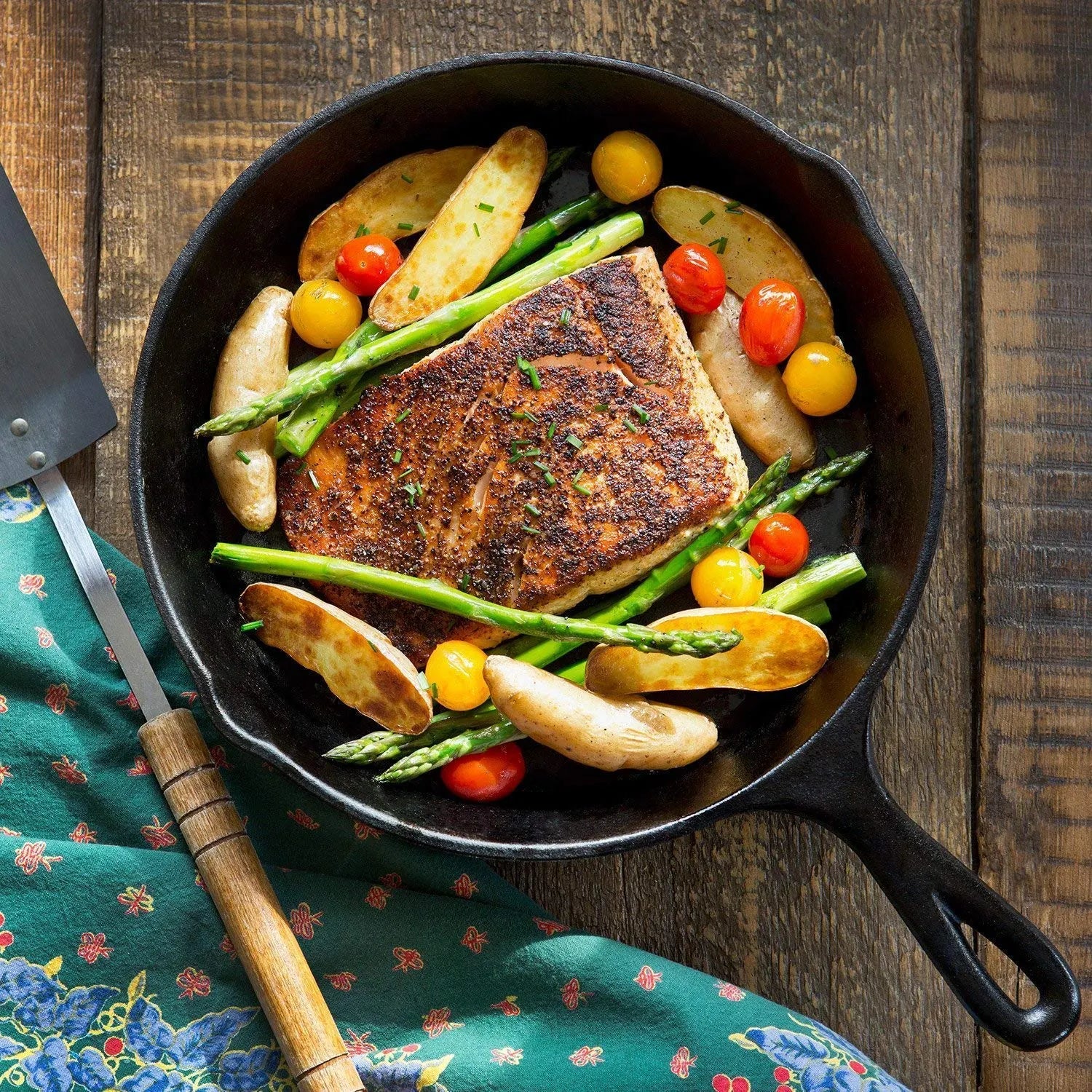 10inch 26cm Cast Iron Skillet Cookware Chef Quality Pre-Seasoned Pan Pans - Image 3