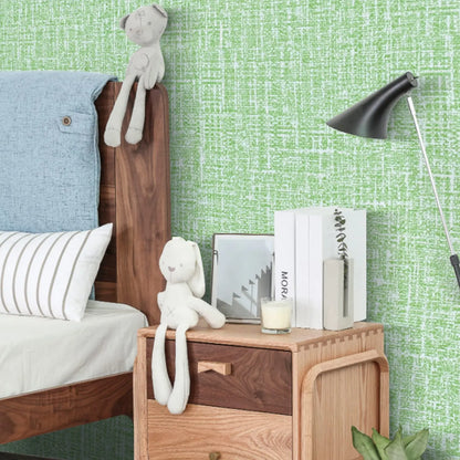 61cm x 10m Green Wallpaper Decor Faux Grasscloth Paper Wall Paper Self Adhesive Removable - Image 3
