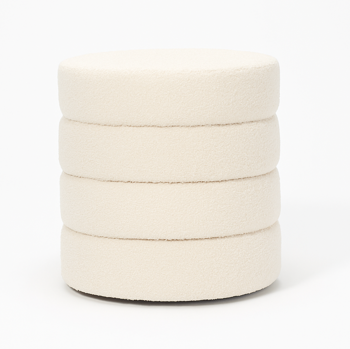 Interior Ave - Cleo White Boucle Ottoman - Image 4