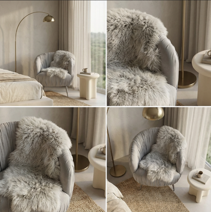 Interior Ave - Vespa Pleated Velvet Accent Chair – Pearl Grey - Image 4