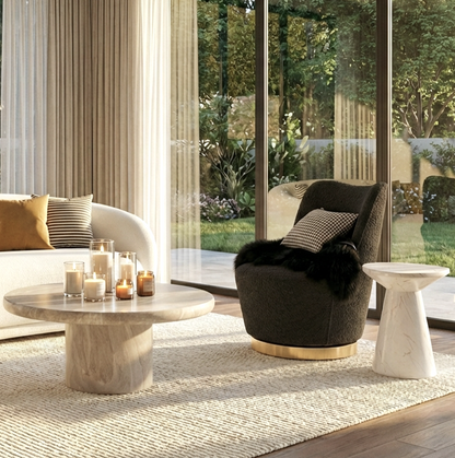 Interior Ave - Chateau Swivel Accent Chair - Charcoal Boucle - Image 3