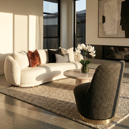 Interior Ave - Chateau Swivel Accent Chair - Charcoal Boucle - Image 4