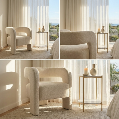 Interior Ave - Portia Boucle Arm Chair - Off White - Image 3
