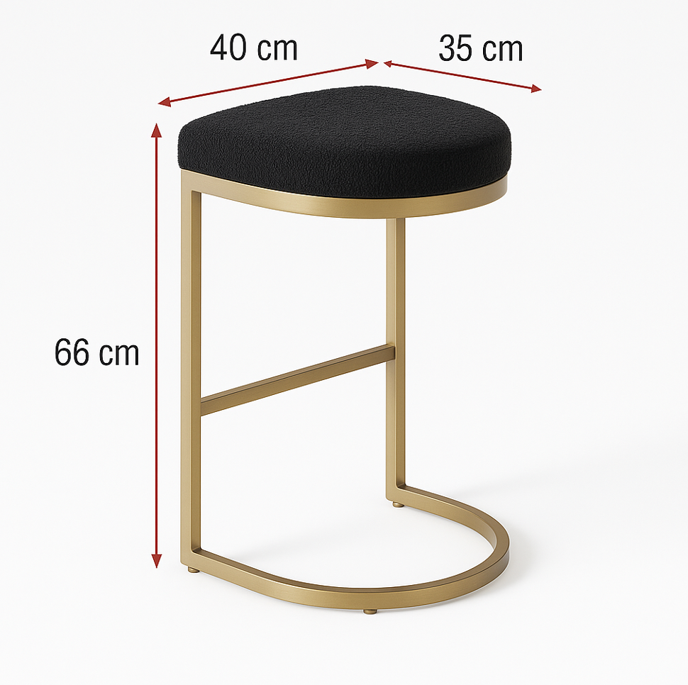 Interior Ave - Royale Black Boucle Kitchen Bar Stool - Image 2