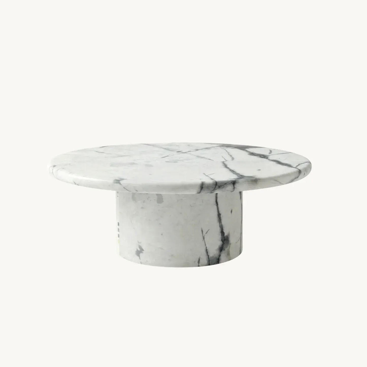 Nobu Round Sculptural Stone Coffee Table - Panda Marble Finish - Image 3
