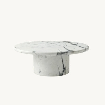 Nobu Round Sculptural Stone Coffee Table - Panda Marble Finish - Image 3