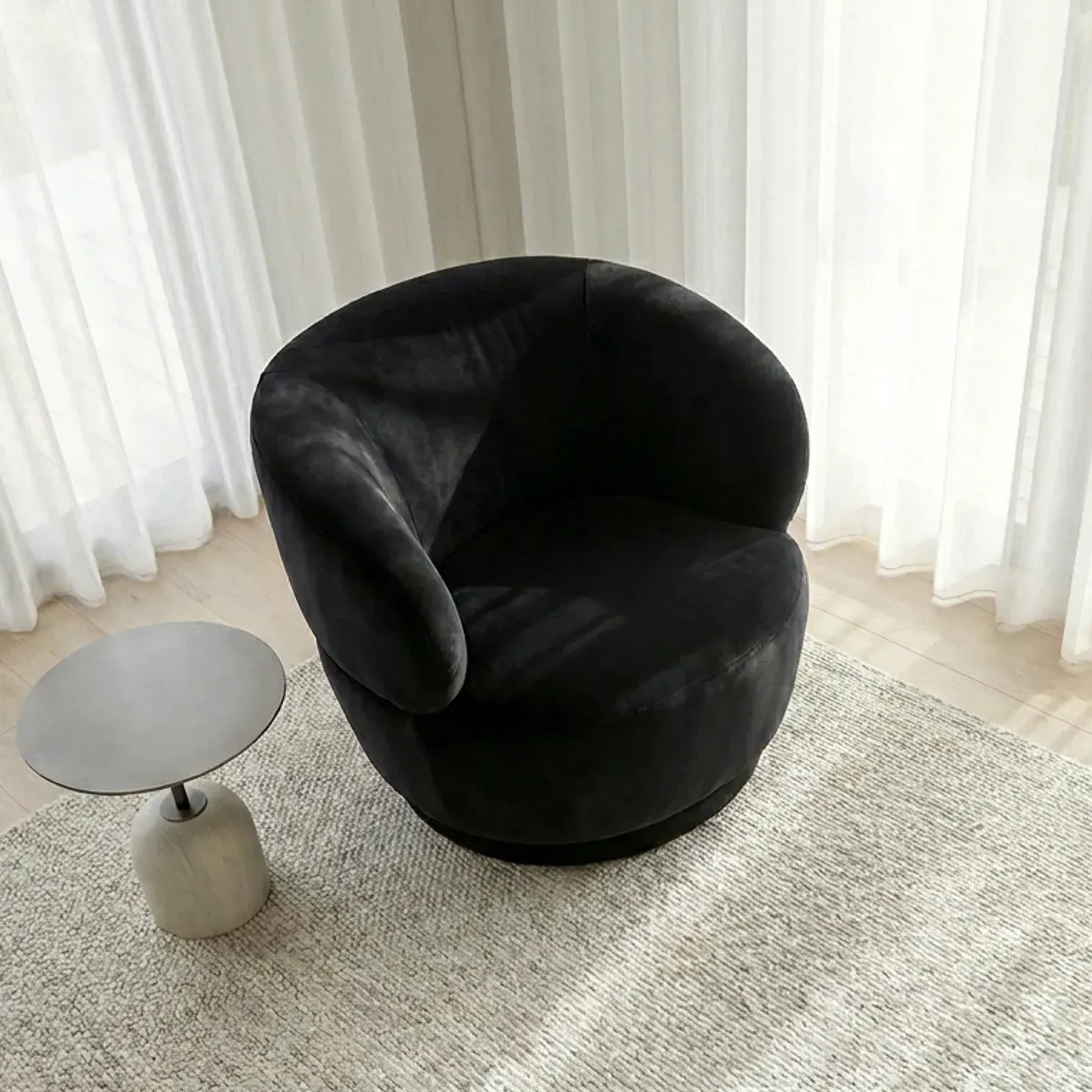 Interior Ave - Luna Swivel Armchair - Black - Image 5