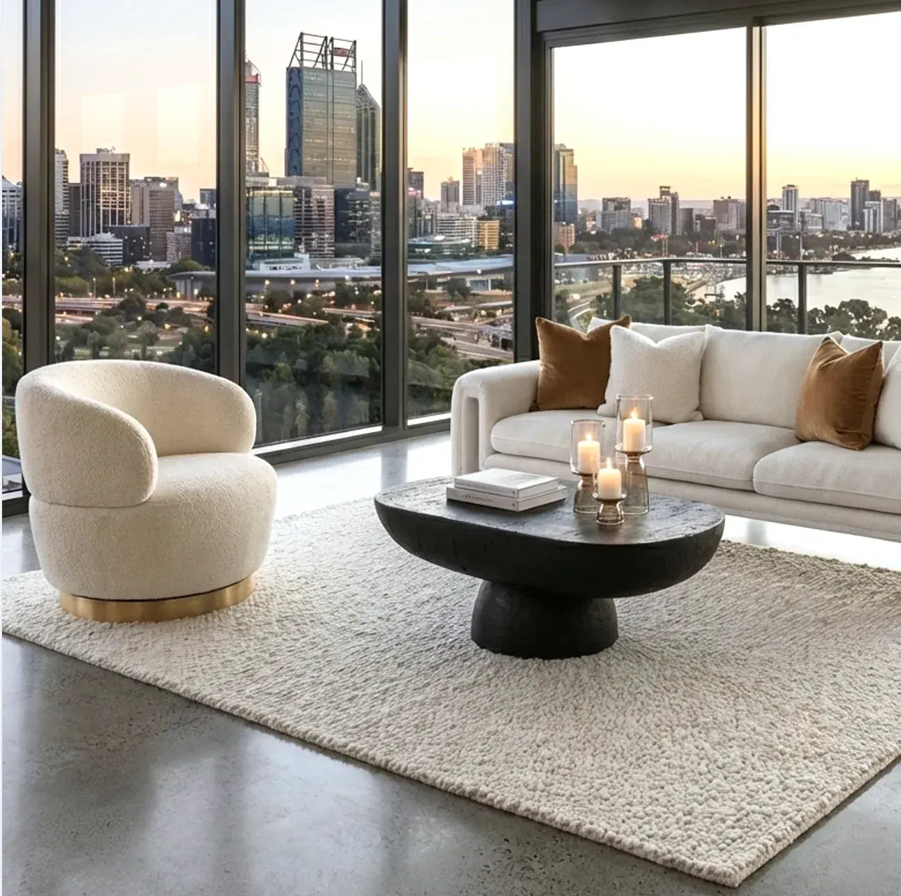 Interior Ave - Luna Swivel Armchair - Vanilla Oat
