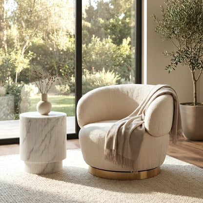 Interior Ave - Luna Swivel Armchair - Vanilla Oat - Image 2