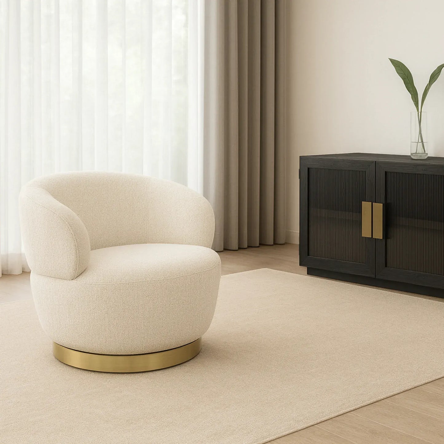 Interior Ave - Luna Swivel Armchair - Vanilla Oat - Image 5