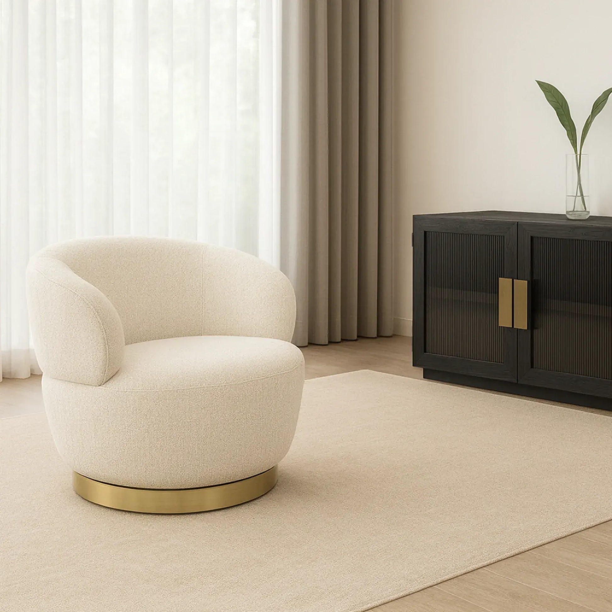 Interior Ave - Luna Swivel Armchair - Vanilla Oat - Image 5