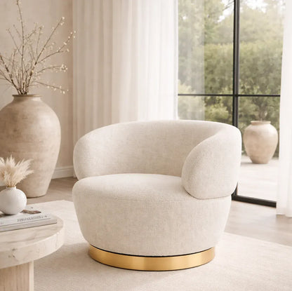 Interior Ave - Luna Swivel Armchair - Vanilla Oat - Image 6