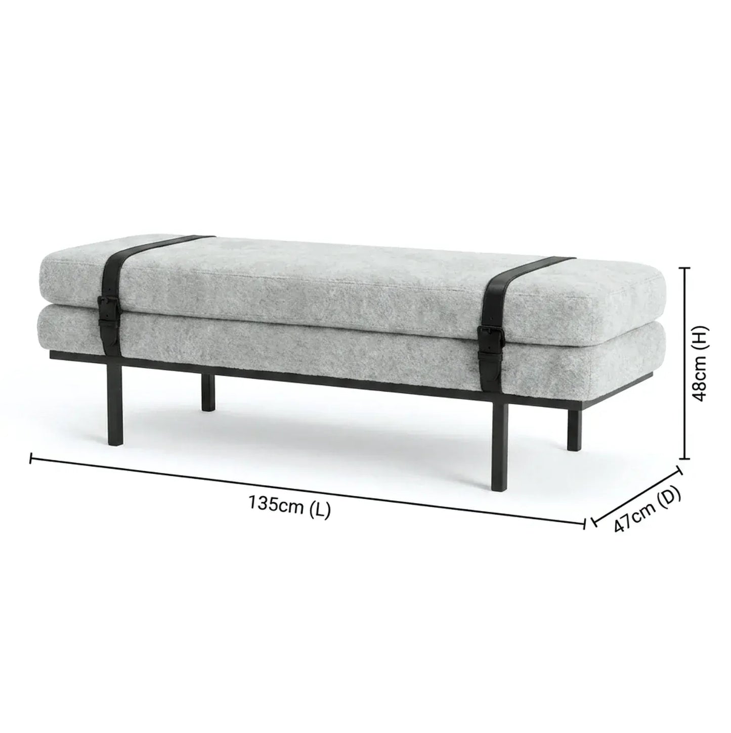 Interior Ave - Porter Bench - Light Grey - Image 4