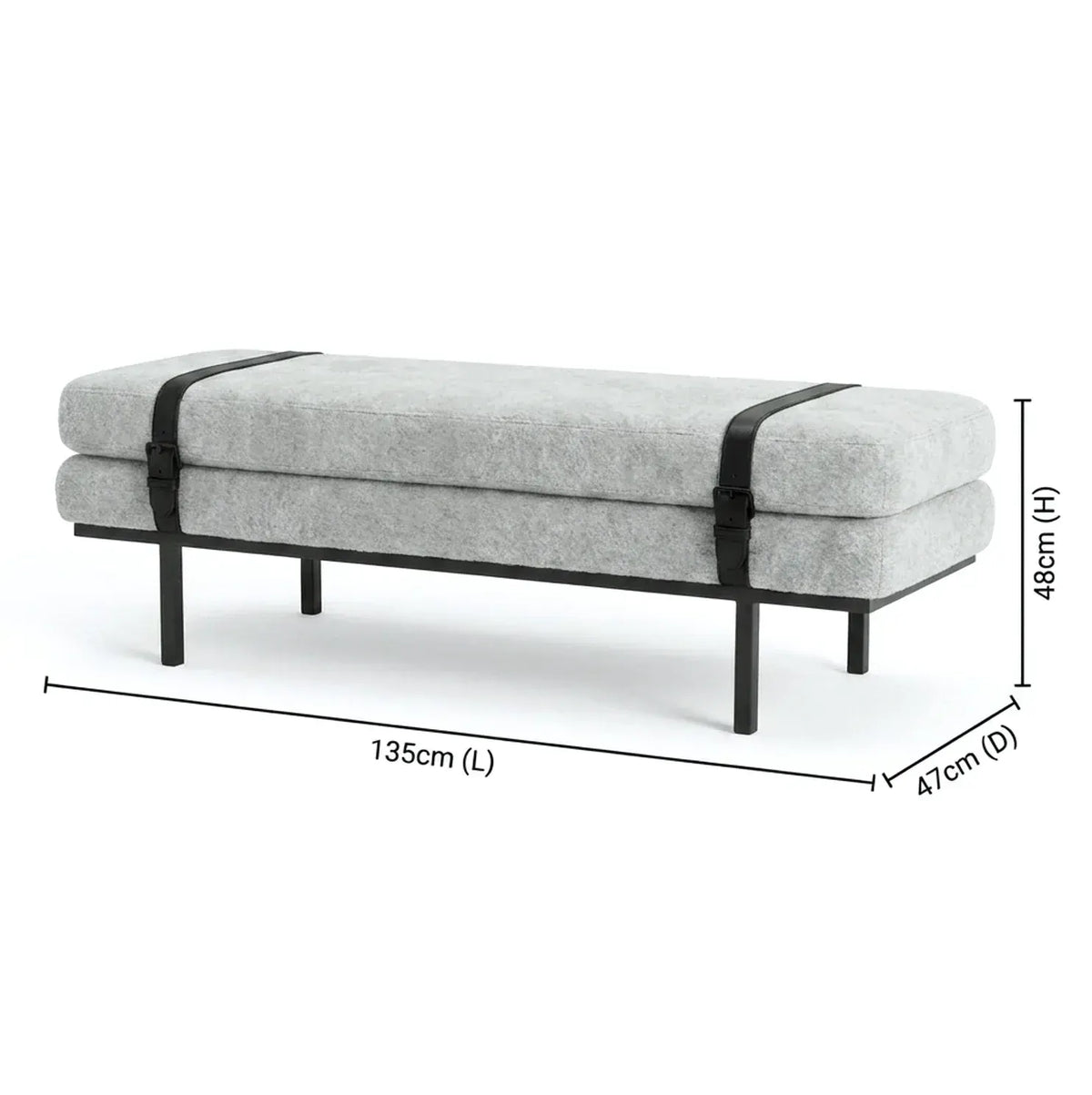Interior Ave - Porter Bench - Light Grey - Image 4