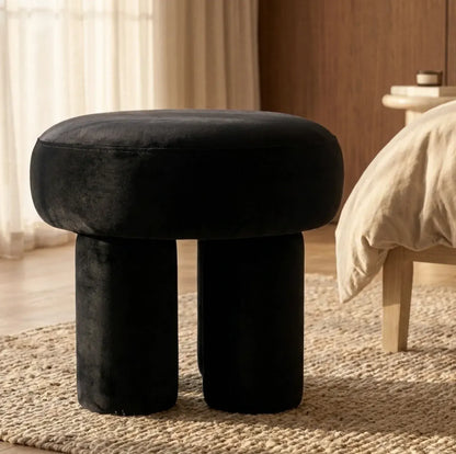 Interior Ave - Bentley Velvet Ottoman - Black - Image 2