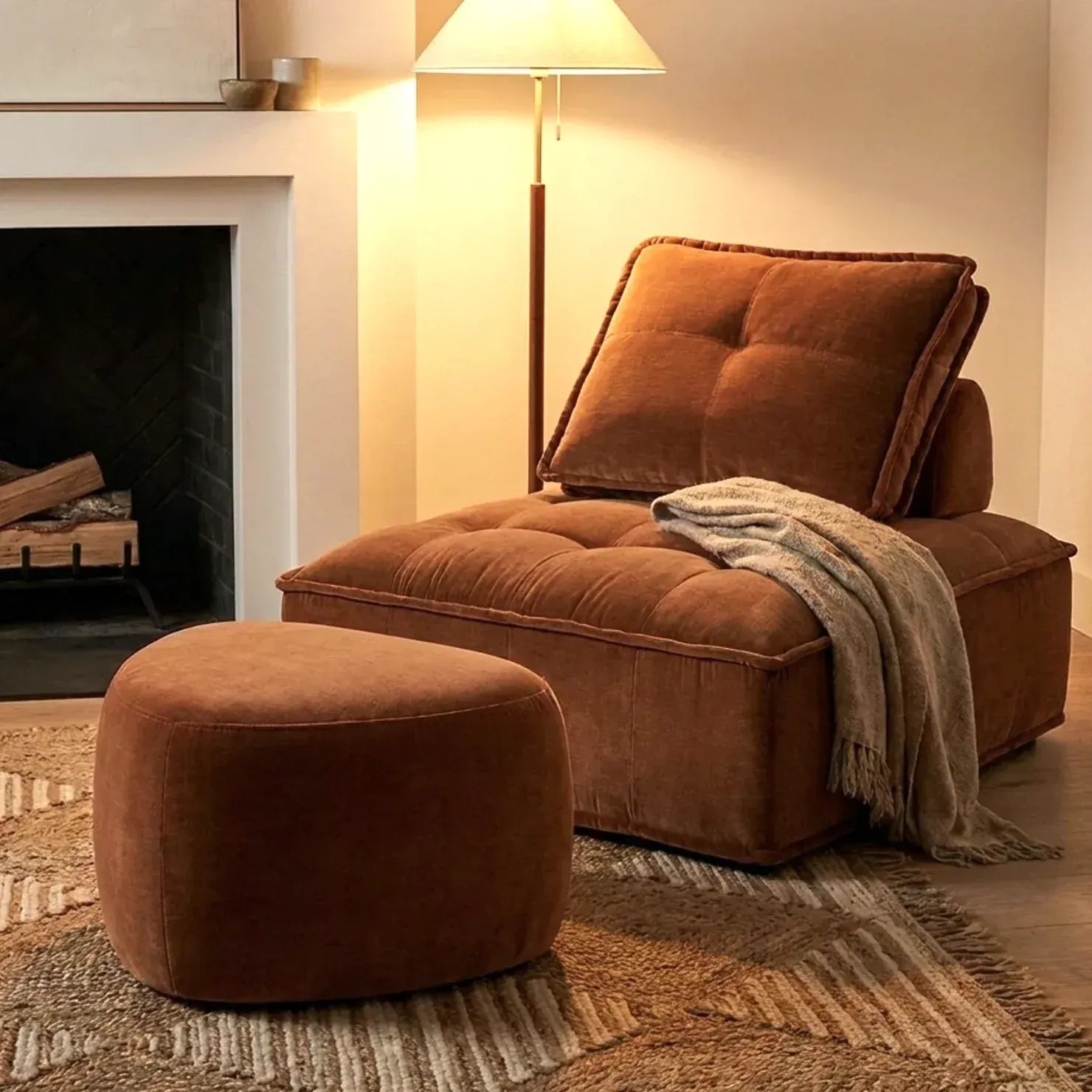 Interior Ave - Cove Pebble Ottoman - Cinnamon - Image 3