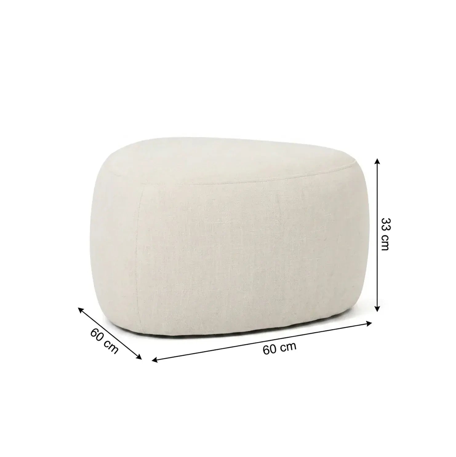 Interior Ave - Cove Pebble Ottoman - Vanilla - Image 3
