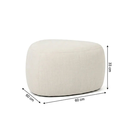 Interior Ave - Cove Pebble Ottoman - Vanilla - Image 3
