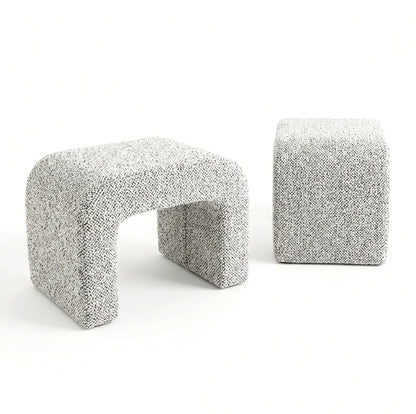Interior Ave - Hendrix Arched Textured Ottoman - Frosted Stone - Image 3