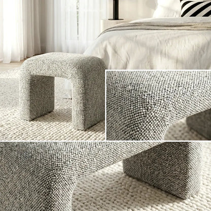 Interior Ave - Hendrix Arched Textured Ottoman - Frosted Stone - Image 4