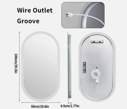 Interior Ave - 50 x 100cm Oval Frameless LED Bathroom Mirror - Image 2