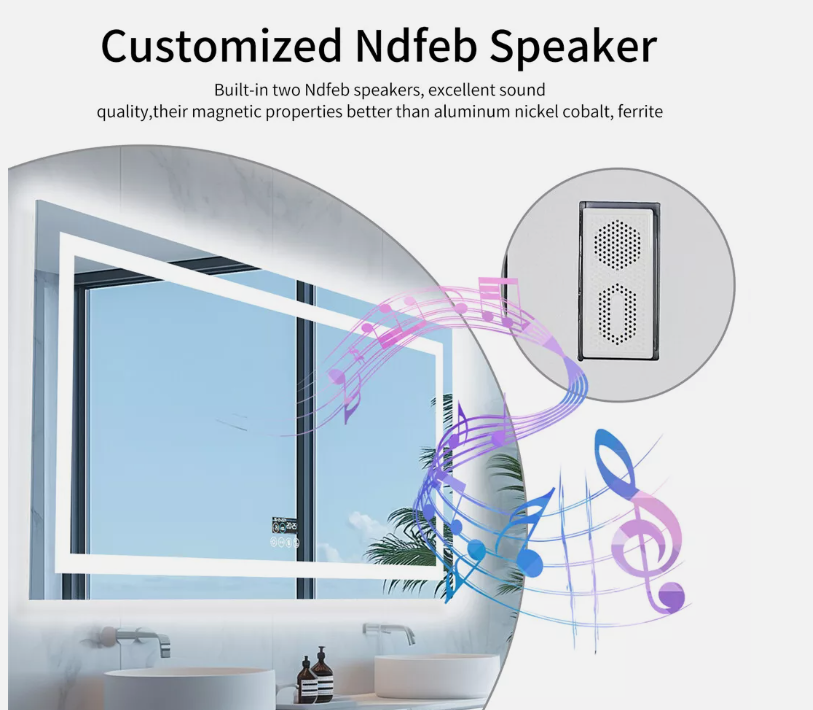 Interior Ave - 60 x 80cm Rectangle Frameless LED Bathroom Mirror – Bluetooth - Image 4